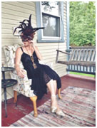 Desha: taking a sweet spot break from writing to attend a spring masquerade ball.